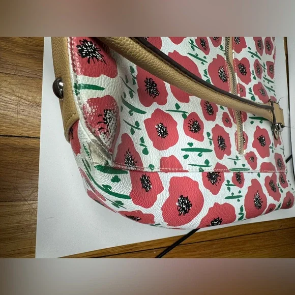 Tignanello Strawberry Poppy Medium Handbag Tote Bag Purse - Picture 5 of 16